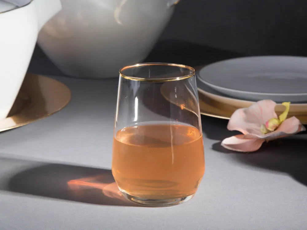 Duże szklanki do wody / do drinków / do napojów Altom Design Rubin Gold 450 ml (komplet 6 sztuk)