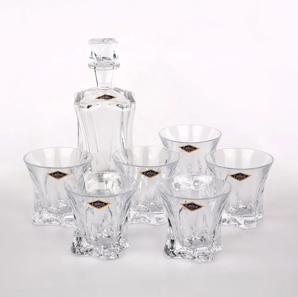 Zestaw do whisky szkło kryształowe bezołowiowe Bohemia Cooper - karafka i szklanki (6 szt.)