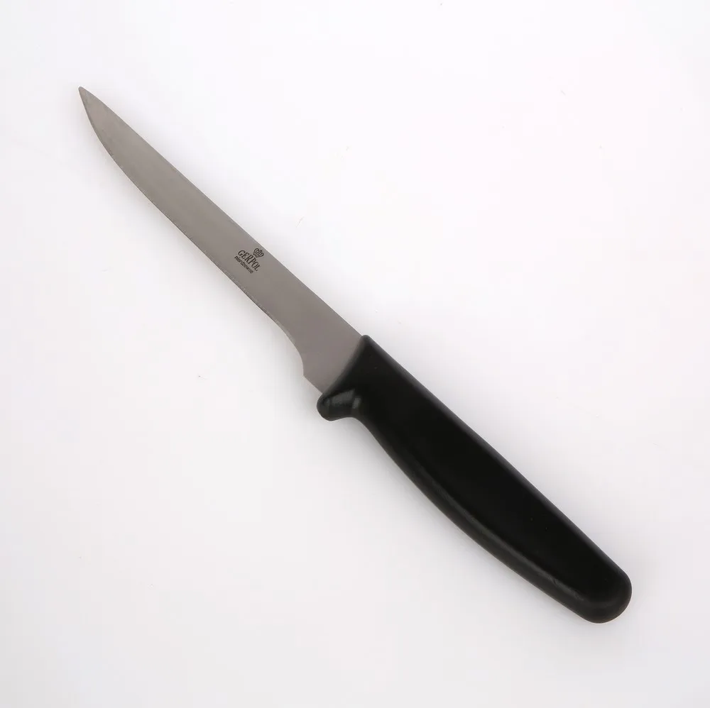 Nóż kuchenny do krojenia i trybowania mięsa masarski Gerpol Wiktor 13 cm czarny