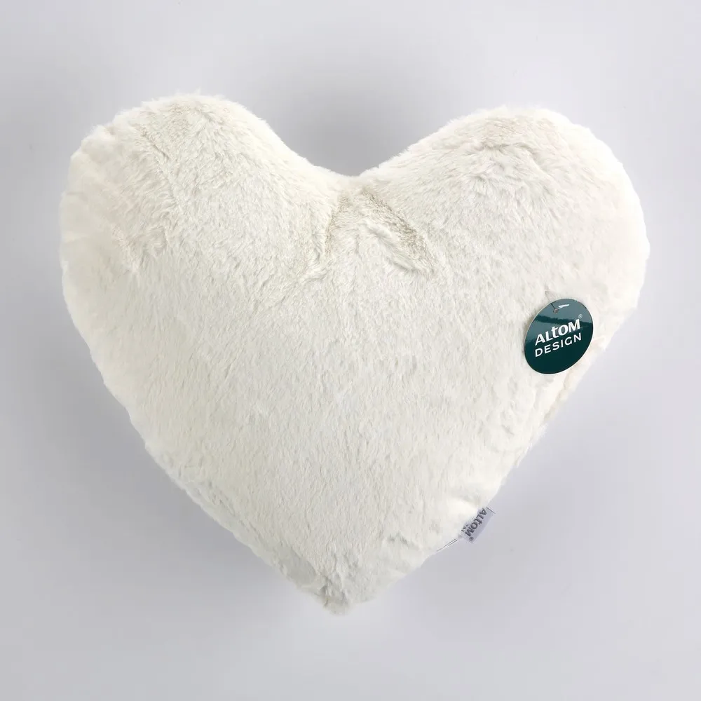 Poduszka dekoracyjna futerko Altom Design w kształcie serca biała
