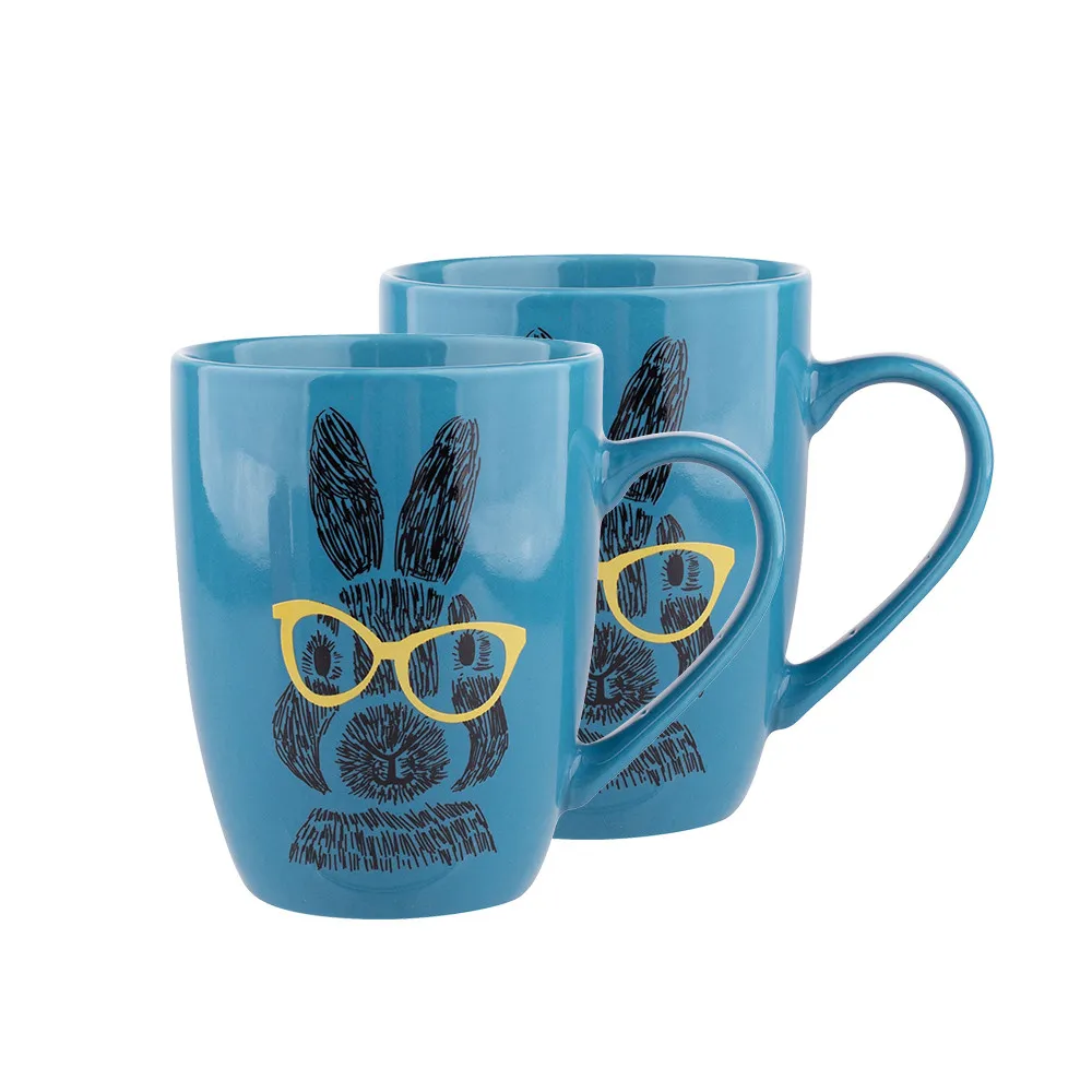 2 w cenie 1 – Kubek do kawy i herbaty porcelanowy Altom Design Colorful morski Zając 300 ml