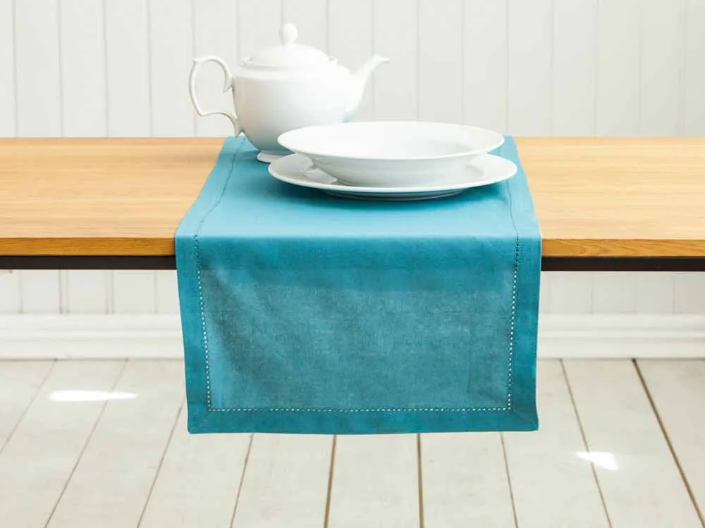 Bieżnik na stół Altom Design bawełniany morski / zielono-niebieski 40 x 140 cm