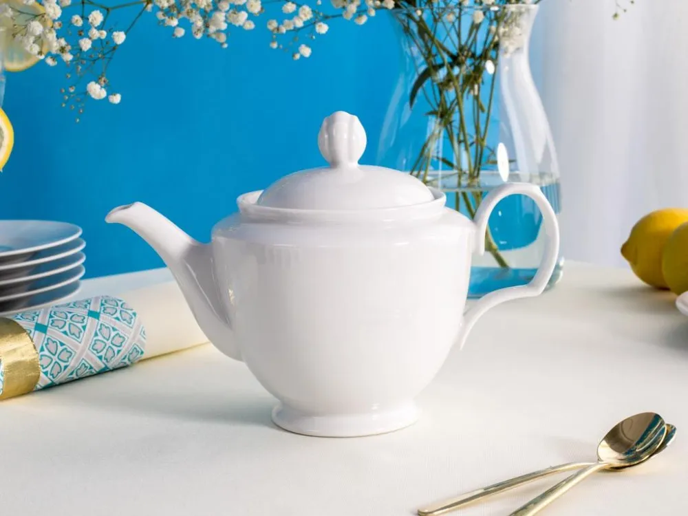 Dzbanek do herbaty i kawy porcelanowy MariaPaula Biała 0,6 l