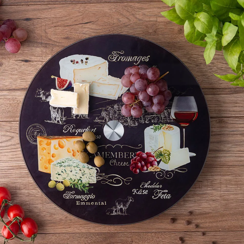 Deska obrotowa do serów szklana Marco Polo World Of Cheese 32 cm (opakowanie prezentowe)