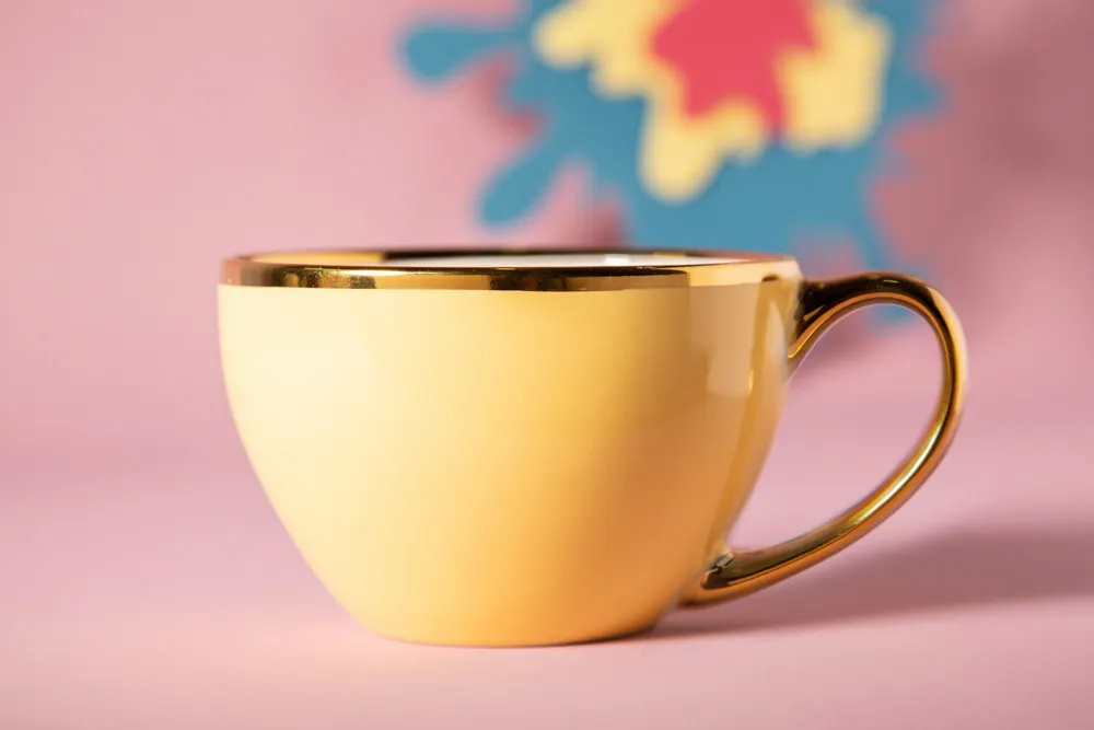 Filiżanki do kawy i herbaty porcelanowe Altom Design Aurora Gold Żółta 400 ml, 6 szt.