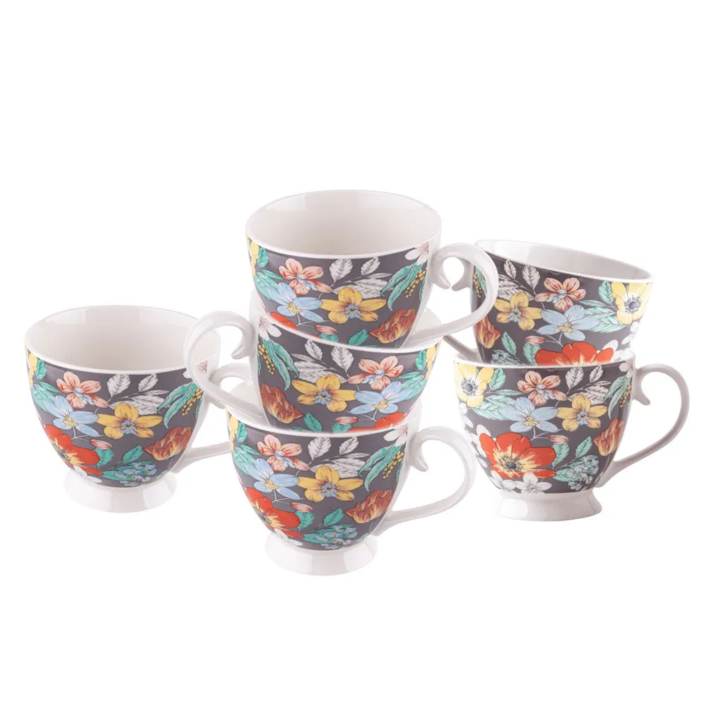 Filiżanki do kawy i herbaty porcelanowe Altom Design Folk Flowers C 350 ml, 6 szt.