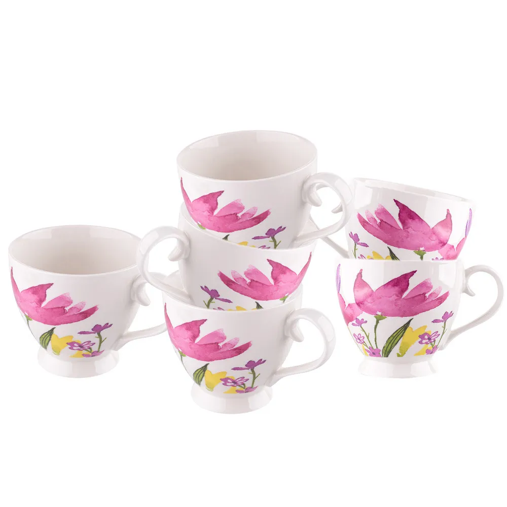 Filiżanki do kawy i herbaty porcelanowe Altom Design Tulip 350 ml, 6 szt.