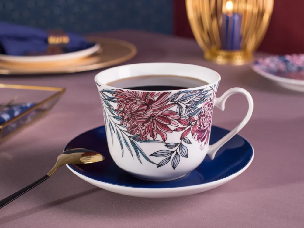 Filiżanka do kawy i herbaty porcelanowa ze spodkiem Altom Design Margo 350 ml