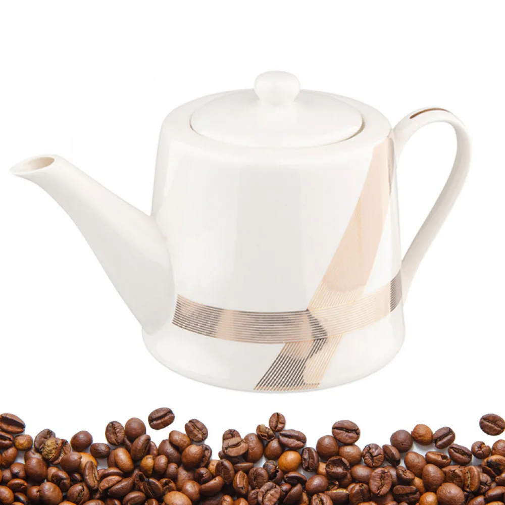 Dzbanek do herbaty i kawy porcelanowy Altom Design Modern Art biały 800 ml