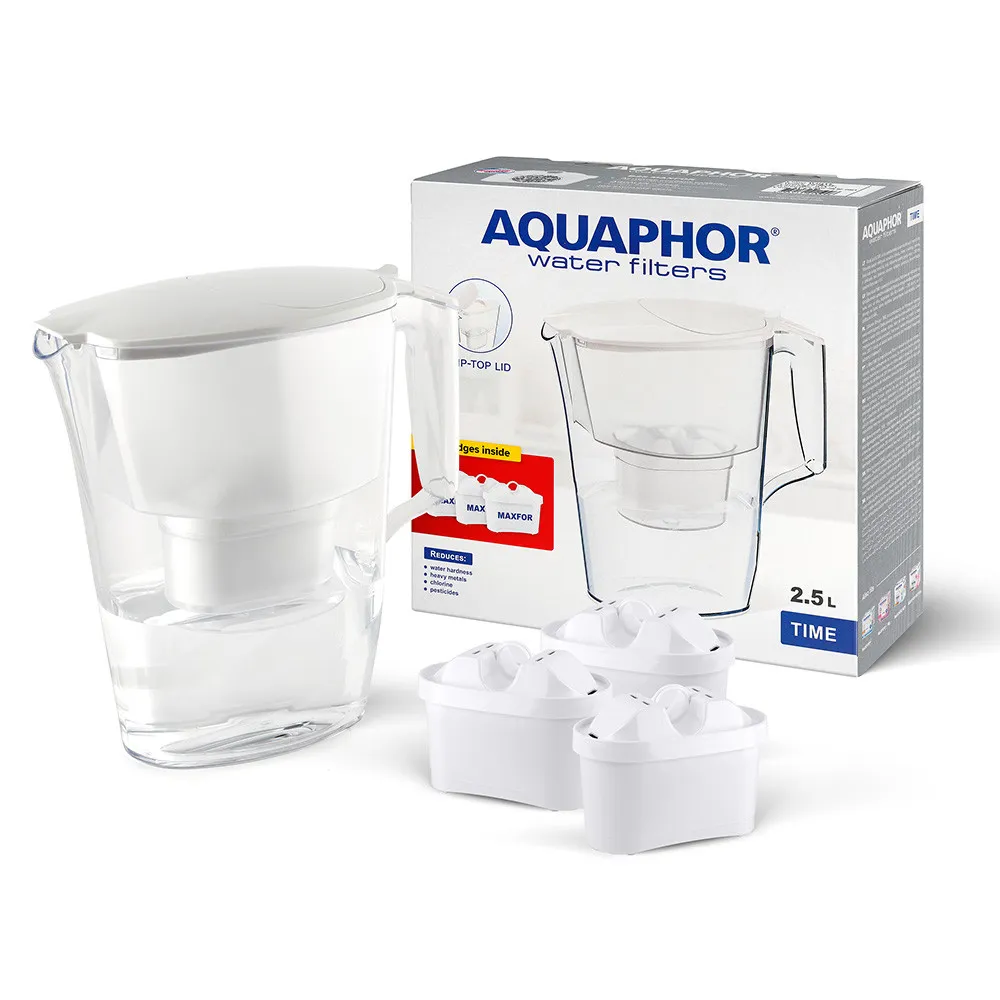 Dzbanek filtrujący wodę Aquaphor Time B25 Maxfor biały + 3 wkłady