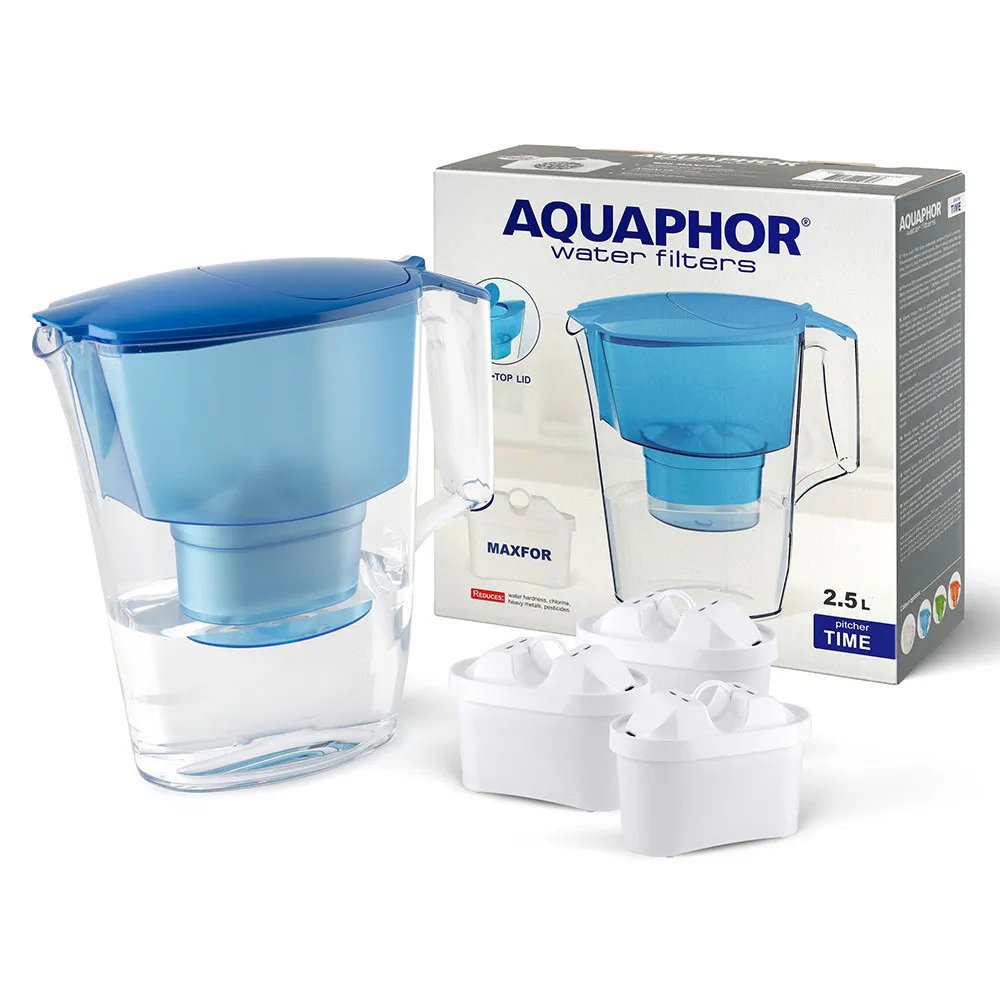 Dzbanek filtrujący wodę Aquaphor Time B25 Maxfor niebieski + 3 wkłady