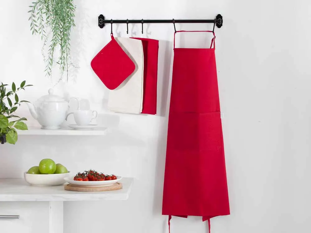 Fartuch kuchenny 100% bawełna Altom Design kolekcja Monokolor czerwony