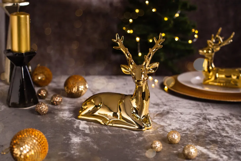 Ozdoba świąteczna Boże Narodzenie Altom Design Renifer złoty 21 cm
