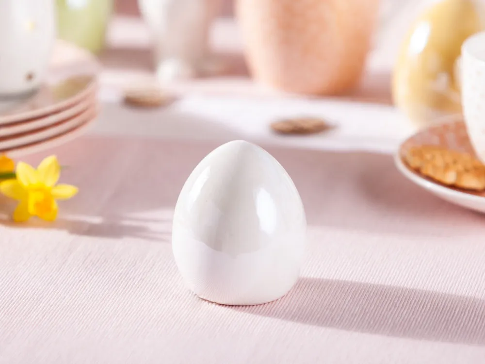 Figurka / ozdoba jajko ceramiczne święta Wielkanoc Altom Design perłowe białe 
