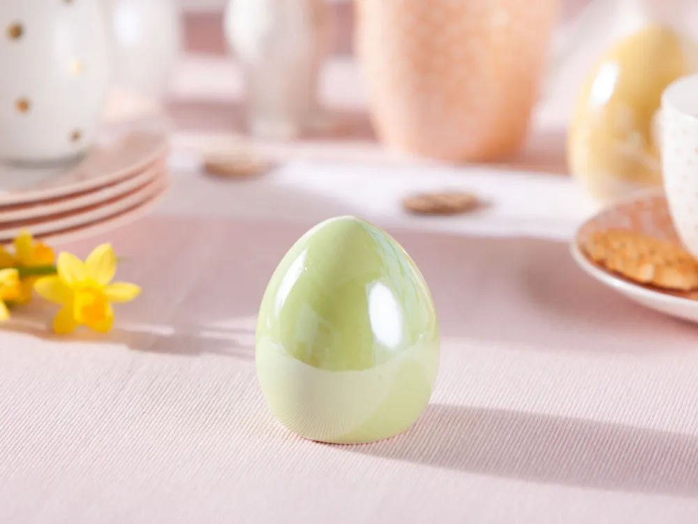 Figurka / ozdoba jajko ceramiczne święta Wielkanoc Altom Design perłowe zielone 