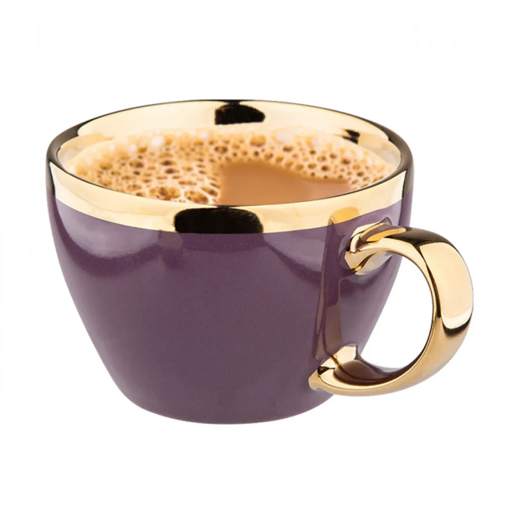 Filiżanka do kawy i herbaty porcelanowa Altom Design Aurora Gold fioletowa 300 ml