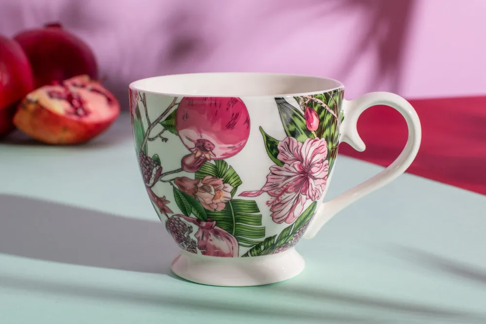 Filiżanka do kawy i herbaty porcelanowa Altom Design Hibiskus I 350 ml