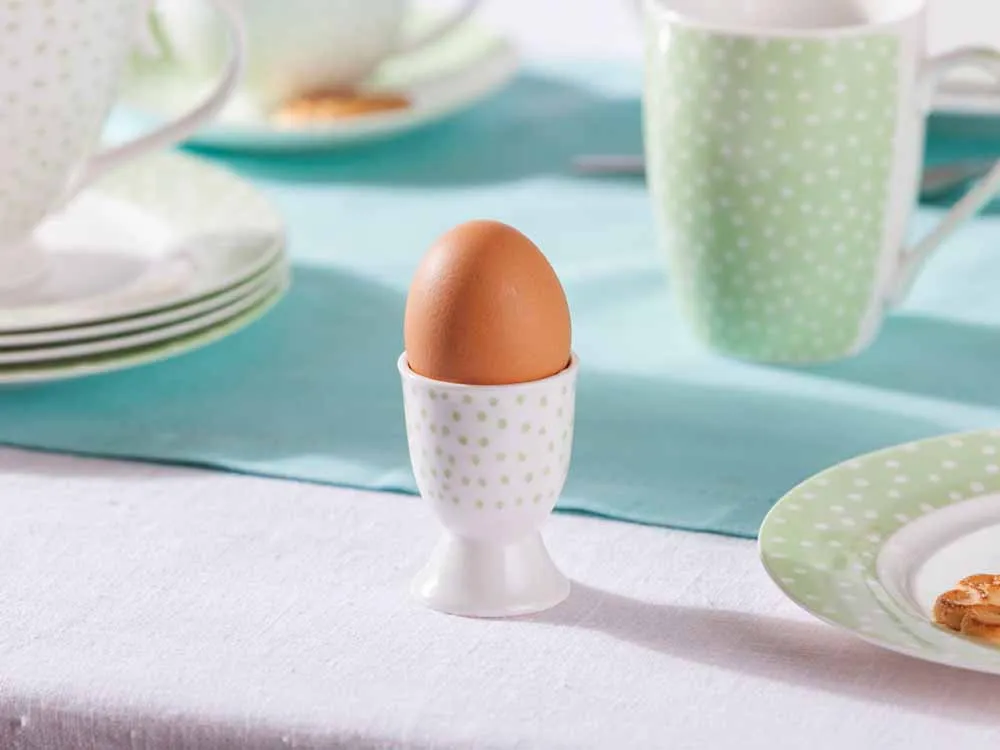 Kieliszek na jajko porcelanowy Altom Design Seledynowe Kropki 