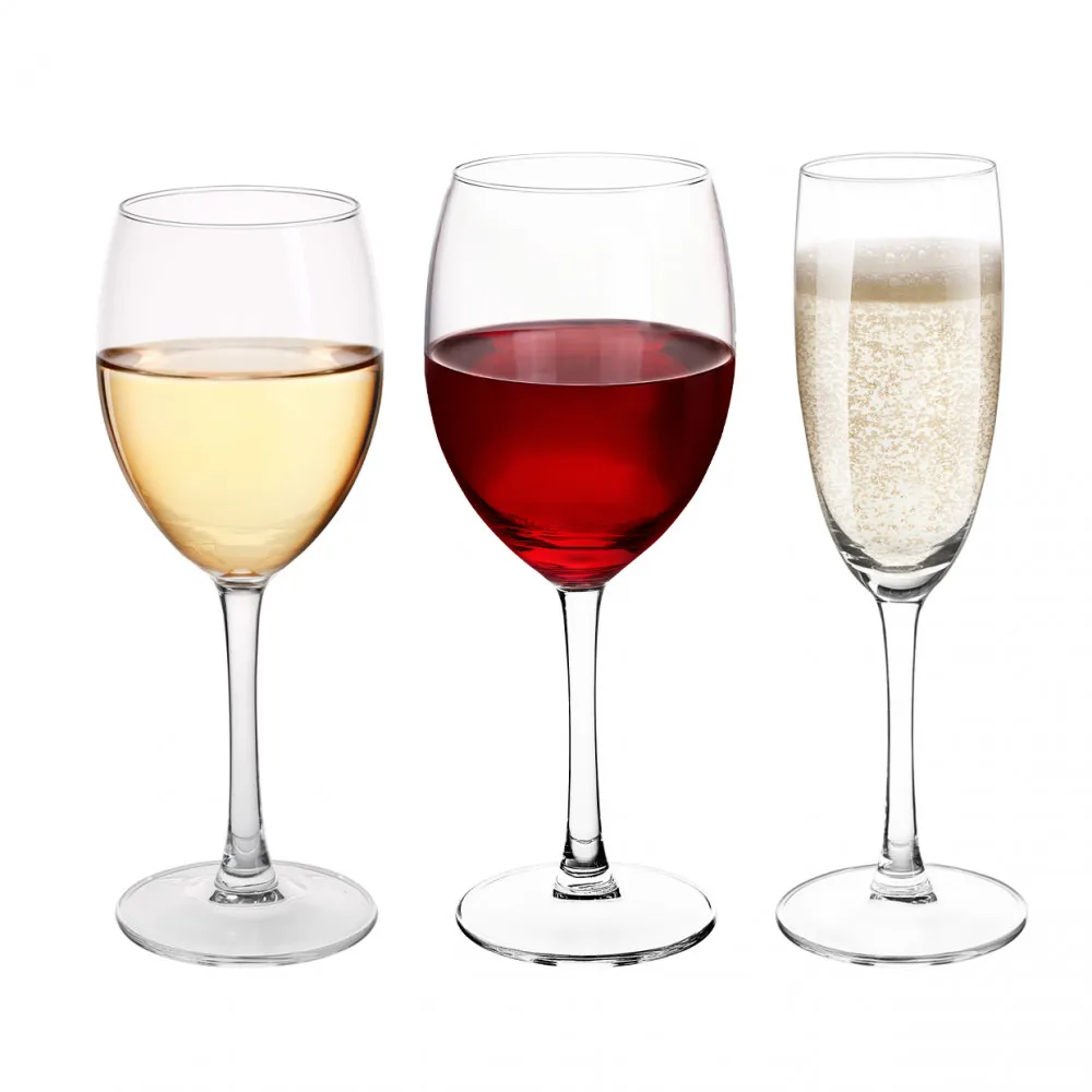 Kieliszki do szampana, czerwonego i białego wina dla 6 osób Altom Design Diamond, komplet 18 szt.