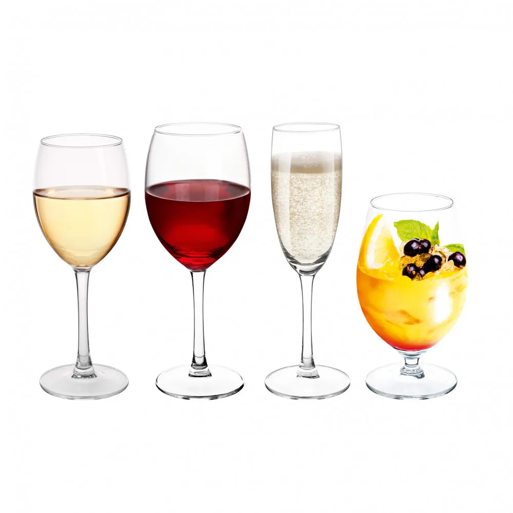 Kieliszki do szampana, czerwonego i białego wina oraz szklanki dla 6 osób Altom Design Diamond, komplet 24 szt.