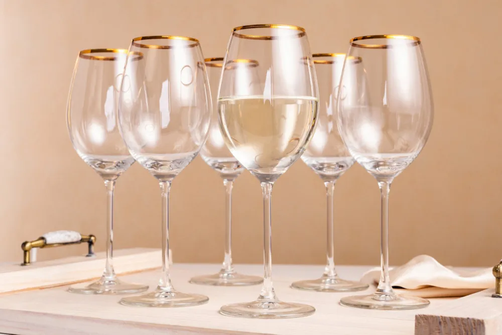 Kieliszki do wina białego Altom Design Avangarda Gold 400 ml, komplet 6 szt.