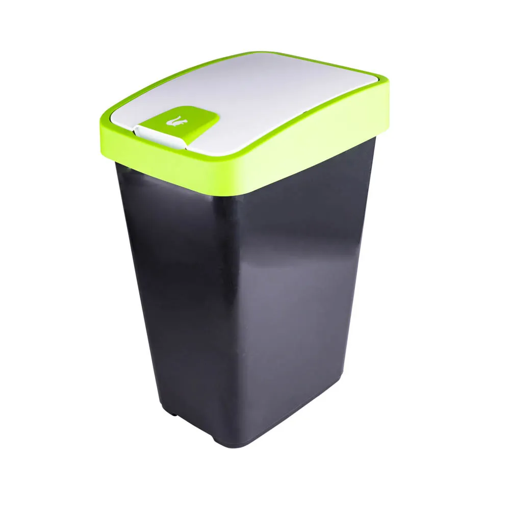 Kosz / pojemnik na śmieci z naciskaną pokrywą zieloną Keeeper 25 l