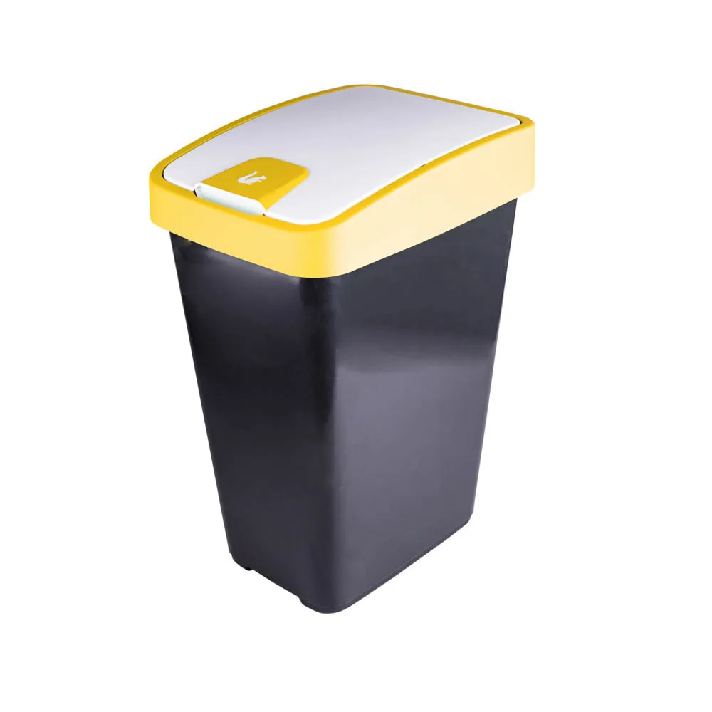 Kosz / pojemnik na śmieci z naciskaną pokrywą żółtą Keeeper 25 l