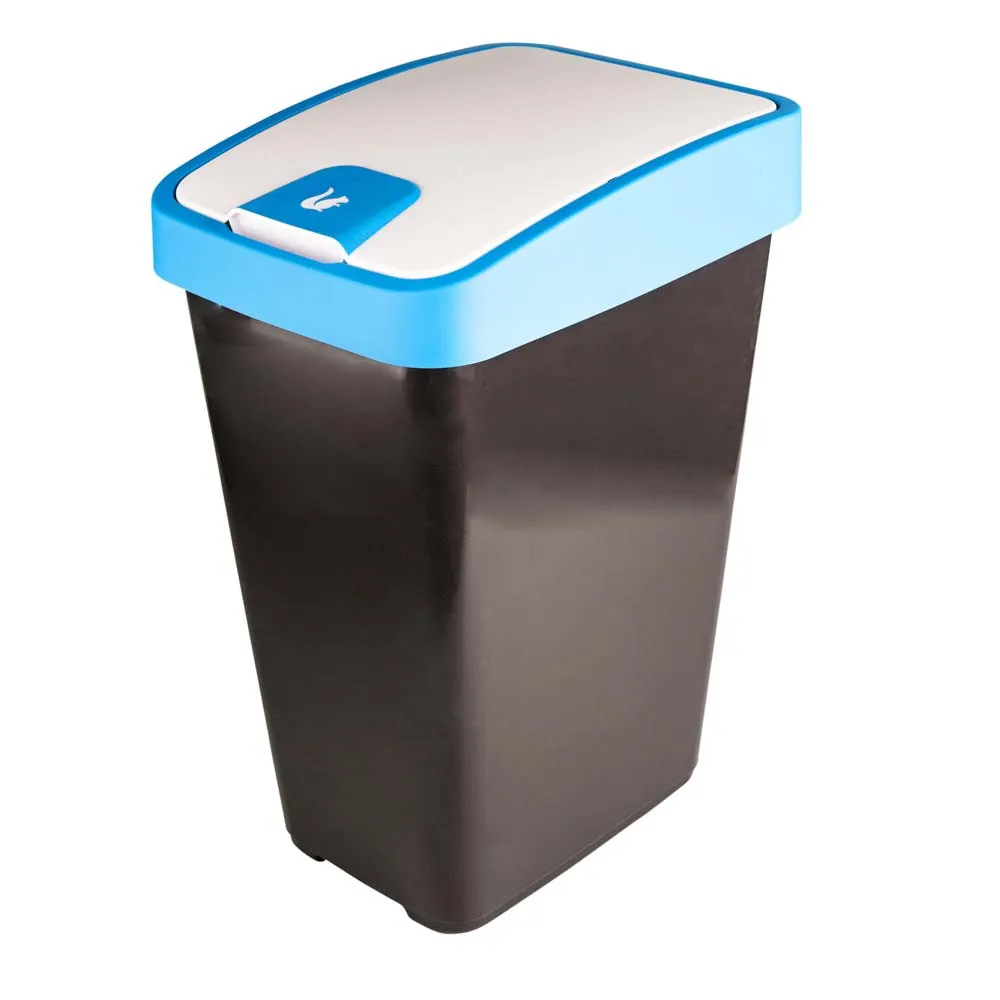 Kosz / pojemnik na śmieci z naciskaną pokrywą niebieską Keeeper 45 l