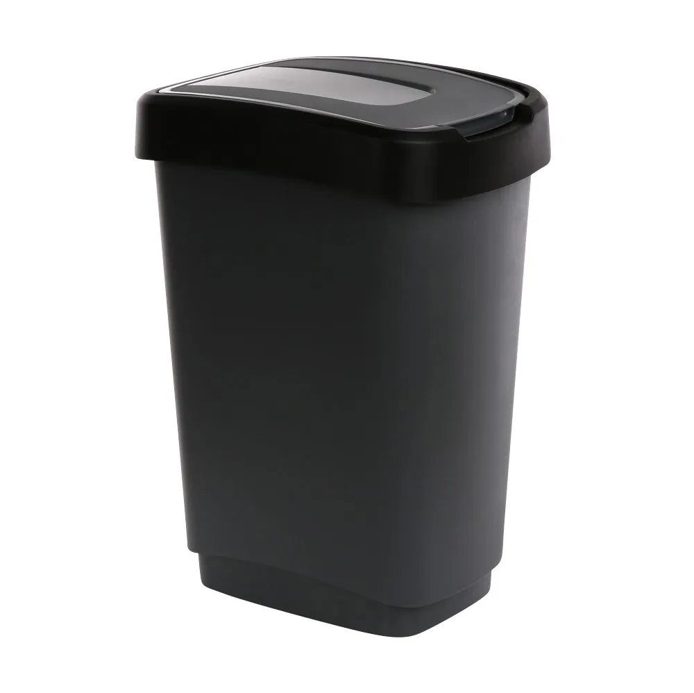 Kosz / pojemnik na śmieci z pokrywą obrotową Artgos Klip szaro-czarny 25 l 