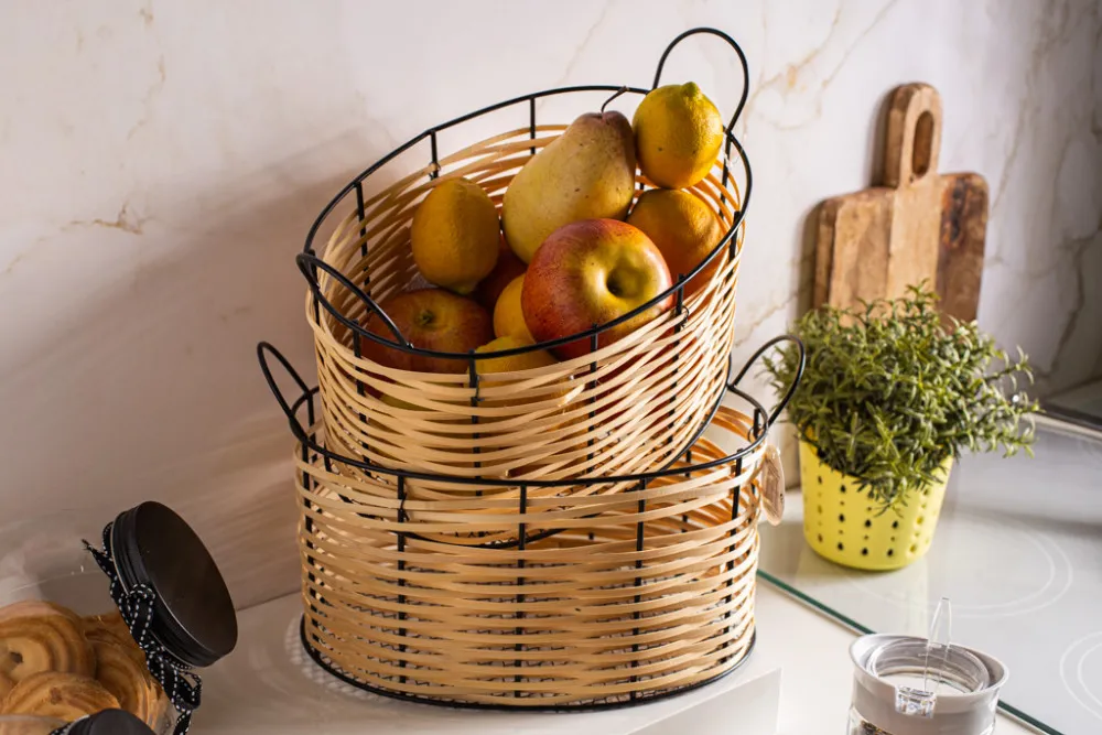 Koszyki metalowe / druciane na owoce Altom Design, zestaw 2 koszyków