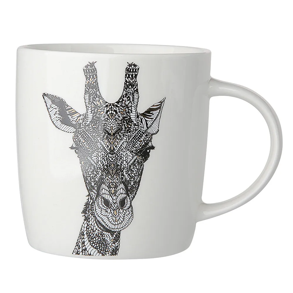 Kubek do kawy i herbaty porcelanowy Altom Design Animal / Zwierzęta Żyrafa 300 ml