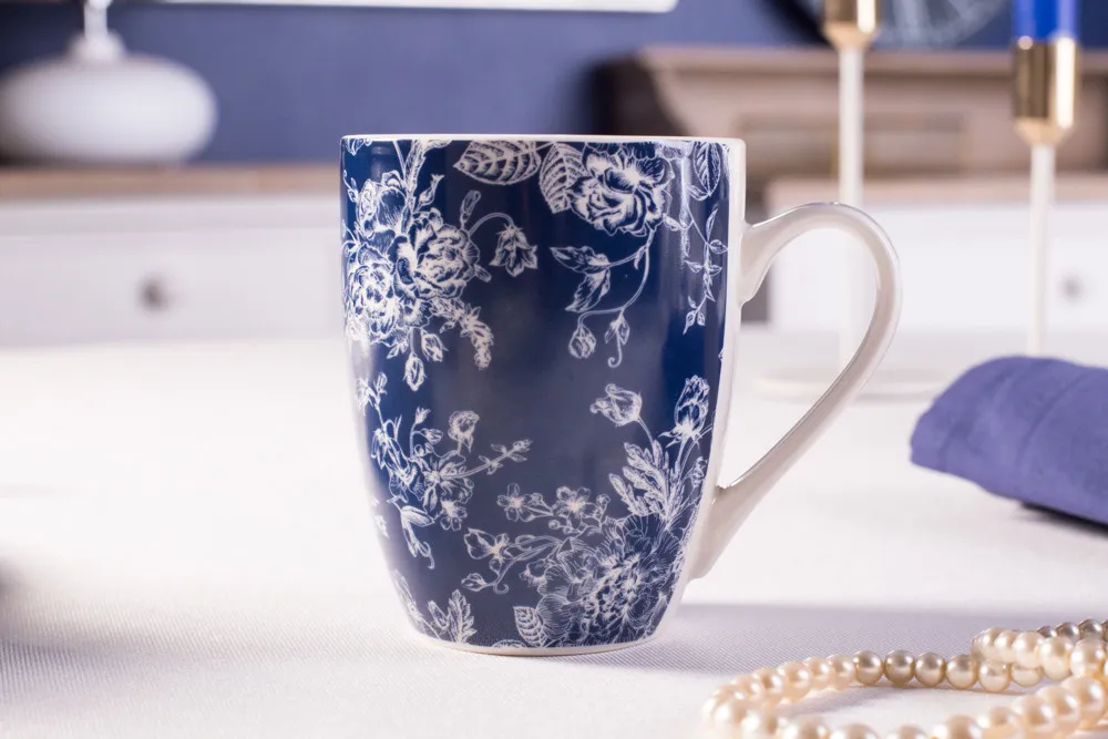 Kubek do kawy i herbaty porcelanowy Altom Design Elisabeth 300 ml granatowy