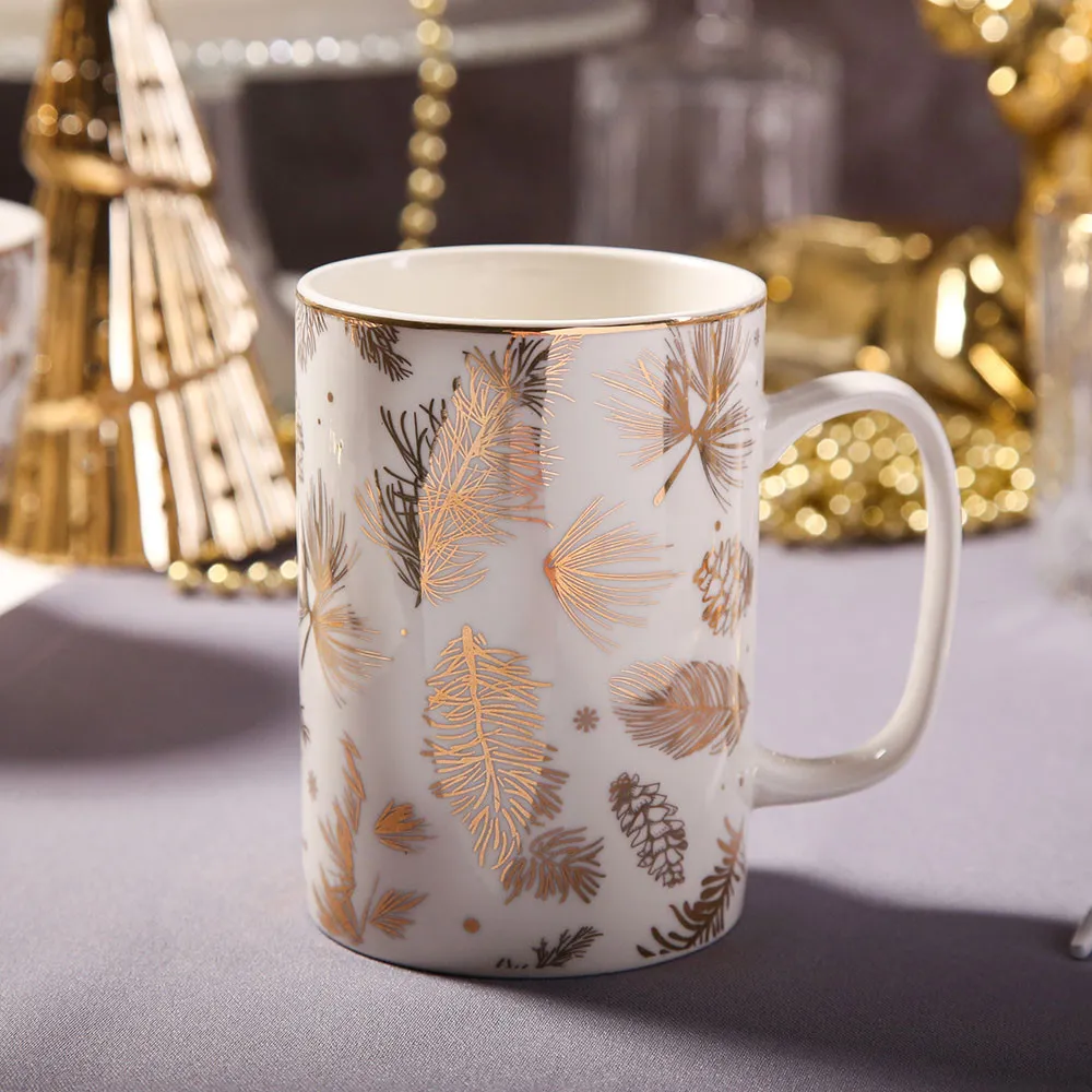 Kubek do kawy i herbaty porcelanowy świąteczny Altom Design Golden Winter 300 ml