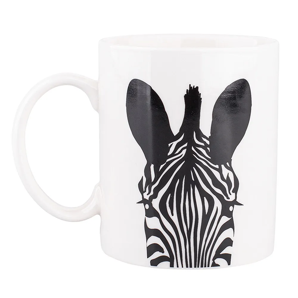 Kubek do kawy i herbaty porcelanowy Altom Design Pets / Zwierzęta Zebra 300 ml