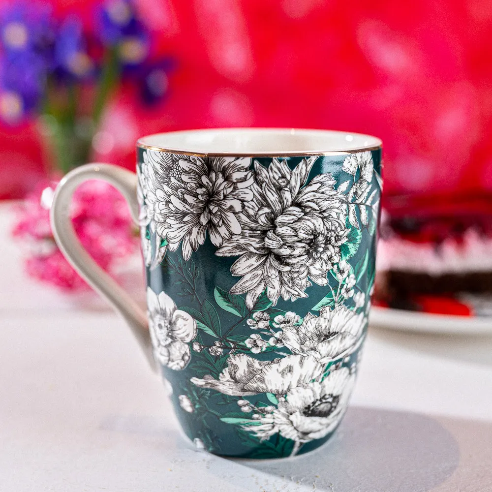 Kubek do kawy i herbaty porcelanowy Altom Design Poppy 300 ml ciemny