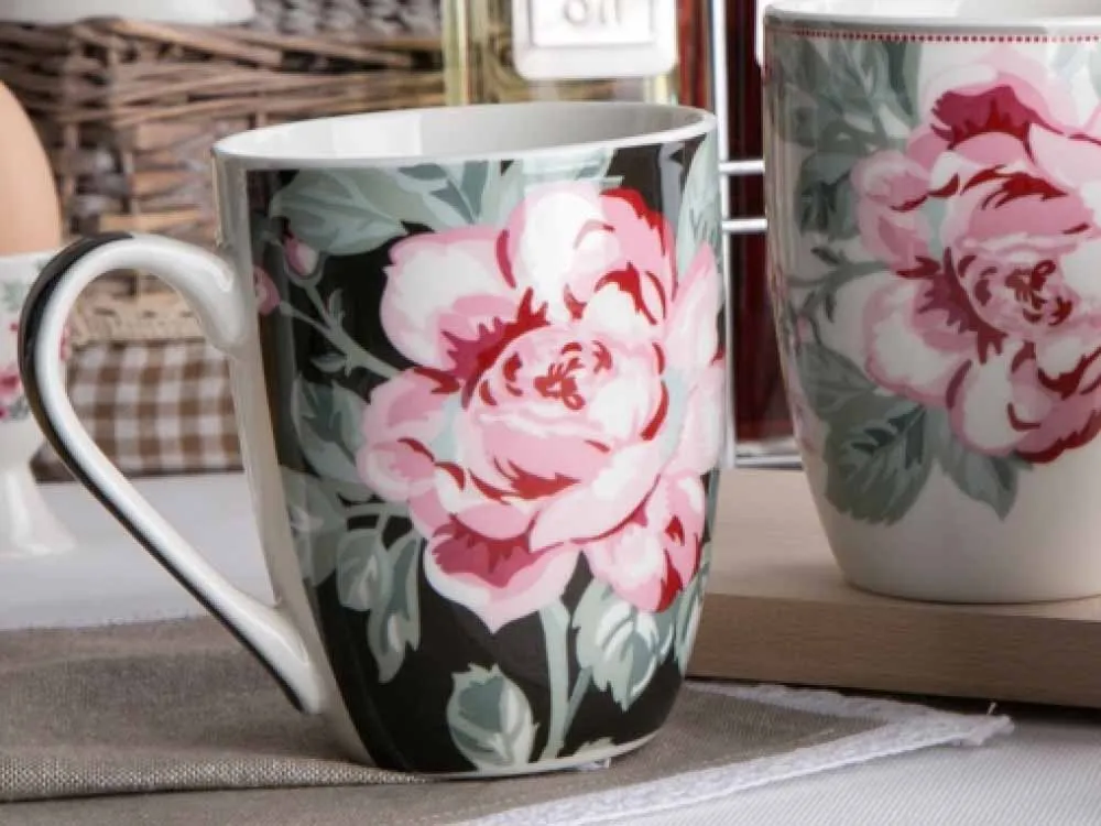 Kubek do kawy i herbaty porcelanowy Altom Design Róża Paryska 320 ml dek. I