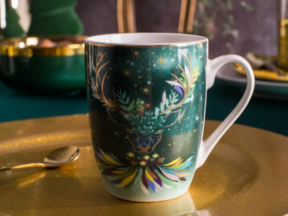 Kubek do kawy i herbaty porcelanowy święta Boże Narodzenie Altom Design Mystery Renifer 300 ml