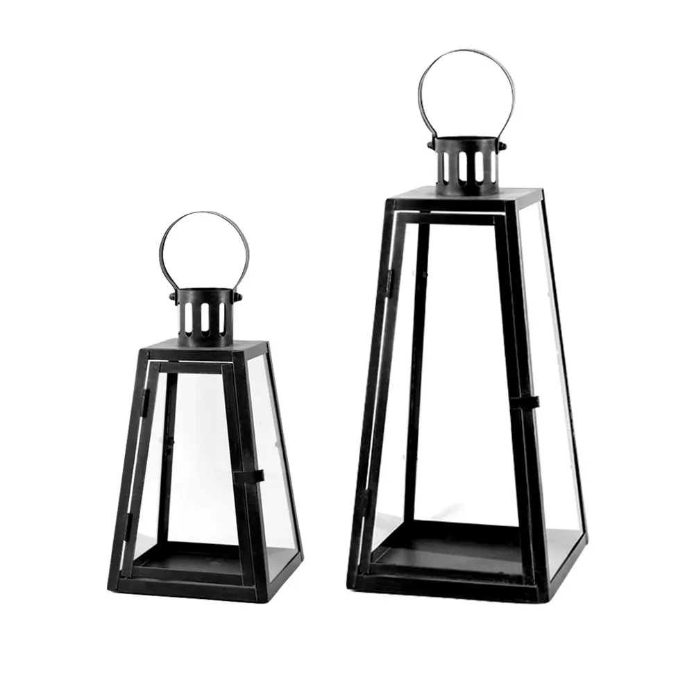 Lampion / latarnia / latarenka ozdobna wisząca Altom Design metalowa czarna, 2 szt