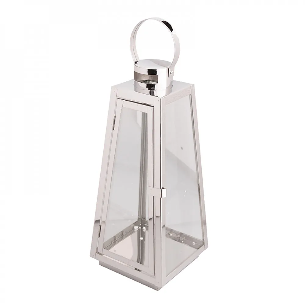 Lampion / latarnia / latarenka ozdobna wisząca Altom Design metalowa srebrna 50 cm