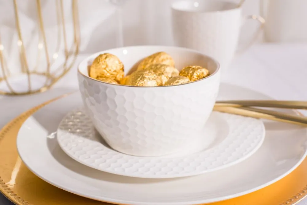 Miska salaterka porcelanowa Altom Design Honey Złota Linia 13 cm