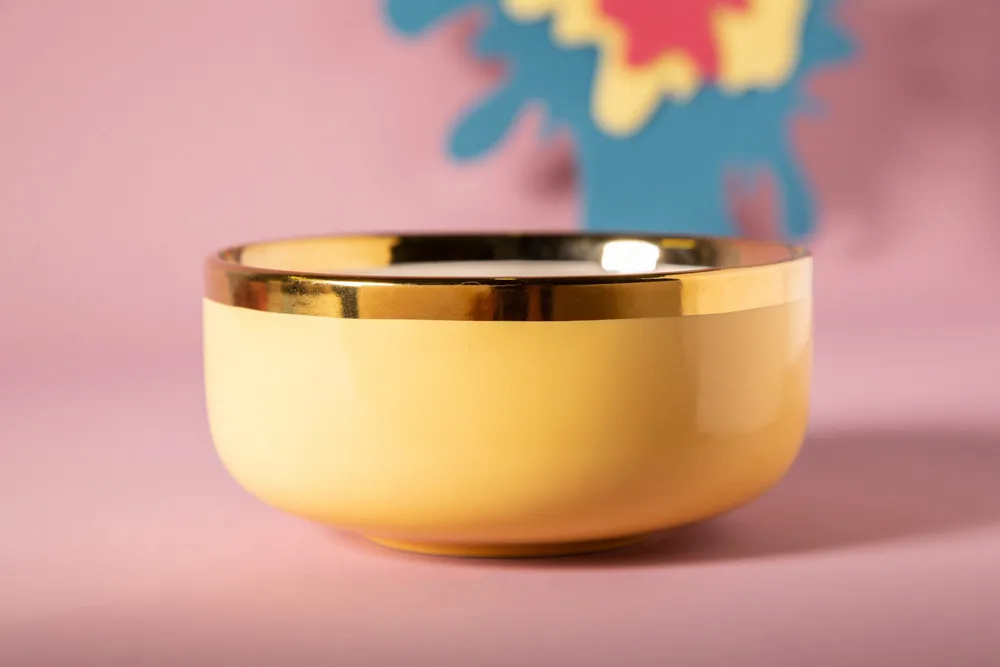 Miska salaterka porcelanowa Altom Design Aurora Gold Żółta 14 cm