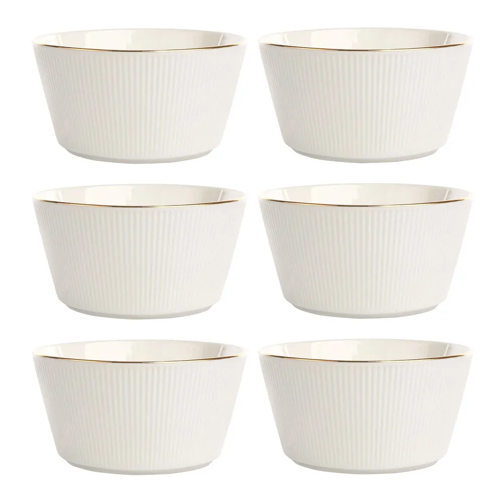 Miski salaterki porcelanowe Altom Design Urban White Złota Linia białe 13 cm, 6 szt.