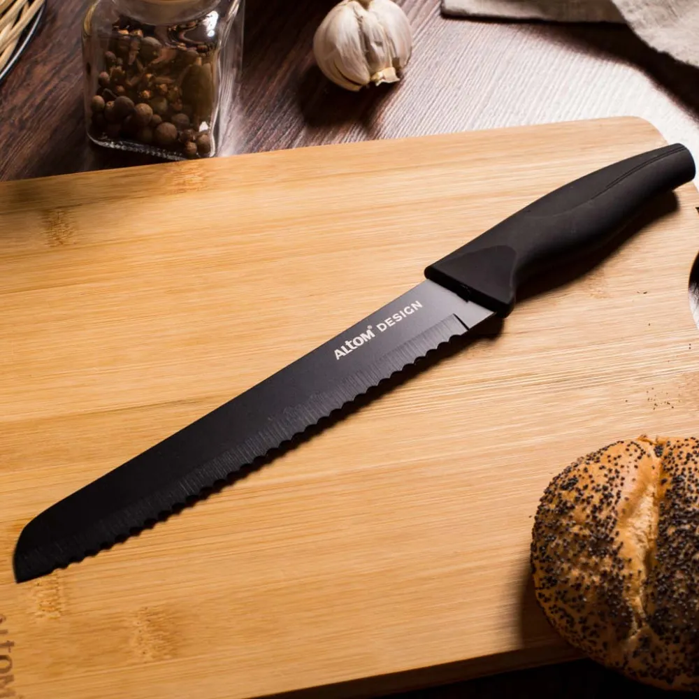 Nóż do krojenia chleba Altom Design czarny 32 cm