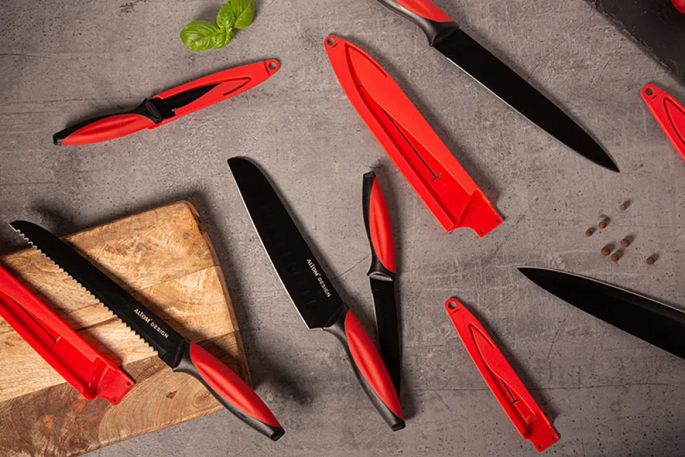 Noże kuchenne Altom Design Harry, zestaw 6 noży w osłonkach