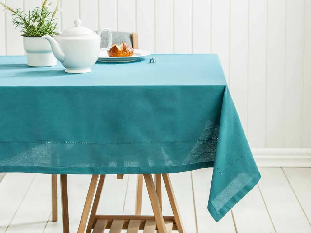 Obrus na stół Altom Design bawełniany morski / zielono-niebieski 110 x 160 cm