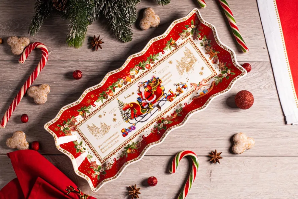 Patera na ciasto i tort / półmisek / talerz prostokątny Marco Polo Christmas Memories 40 x 18 cm (opakowanie prezentowe)