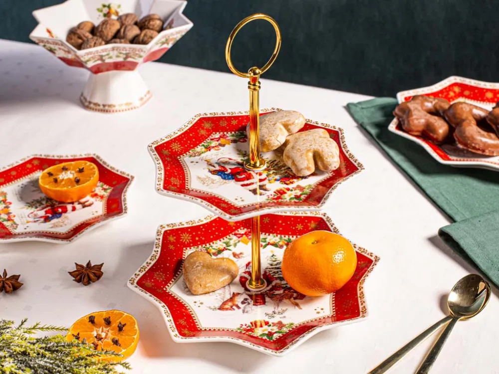 Patera piętrowa na ciasto i tort porcelana Marco Polo Christmas Memories gwiazda 20 x16 cm (opakowanie prezentowe)