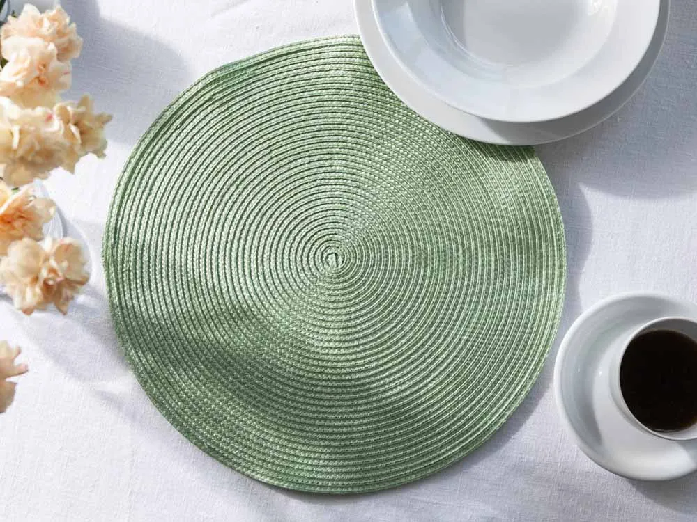 Podkładka / mata na stół słomkowa okrągła Altom Design zielona 38 cm