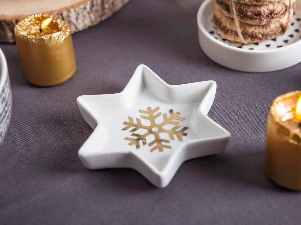 Salaterka / dipówka porcelana święta Boże Narodzenie Altom Design Nordic Winter Gwiazdka 11 cm