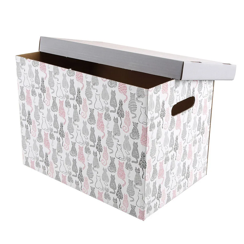 Pudełko / pojemnik do przechowywania kartonowy ozdobny z pokrywką Formson 47 cm